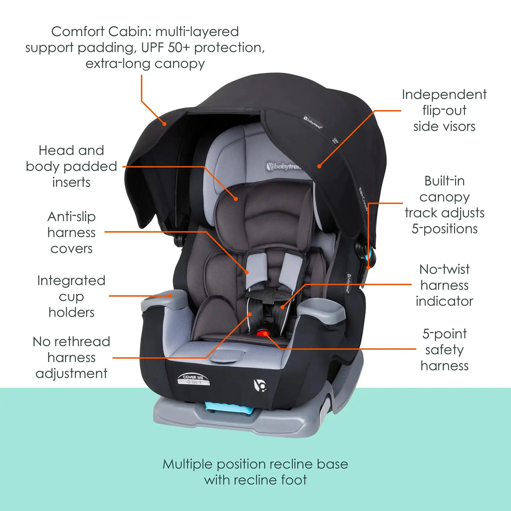 Baby Trend® Cover Me™ 4-in-1 Convertible Car Seat with Adjustable Canopy